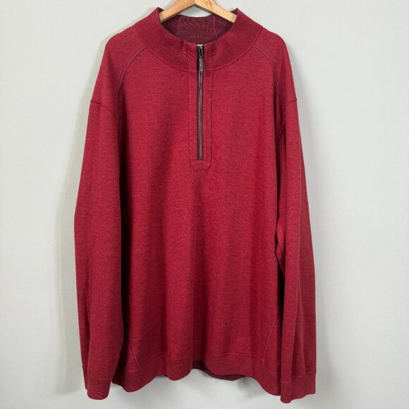 Tommy Bahama Flipsider Half Zip Sweater Pullover Men's 3XT Red Reversible NWOT - Picture 13 of 16